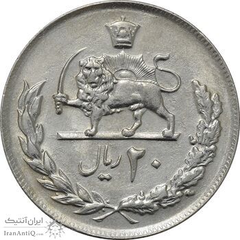 سکه 20 ریال 1357 - AU50 - محمد رضا شاه سکه 20 ریال 1357 - AU50 - محمد رضا شاه