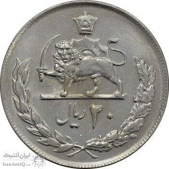 سکه 20 ریال 2537 - AU50 - محمد رضا شاه سکه 20 ریال 2537 - AU50 - محمد رضا شاه