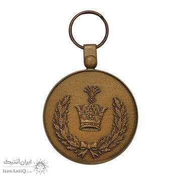 مدال برنز خدمت (دو رو تاج) - ضرب SPORRONG (با کاور فابریک) - UNC - رضا شاه