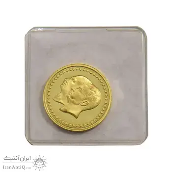 مدال طلا 2.5 گرمی بانک ملی (با کاور فابریک پلمپ) - MS65 - محمد رضا شاه