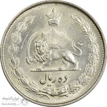 سکه 10 ریال 1324 - MS61 - محمد رضا شاه