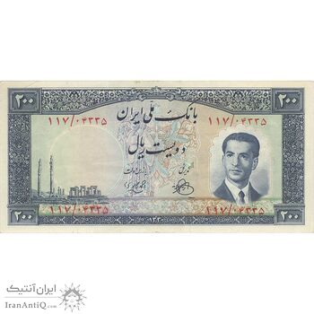 اسکناس 200 ریال 1330 - تک - EF45 - محمد رضا شاه اسکناس 200 ریال 1330 - تک - EF45 - محمد رضا شاه