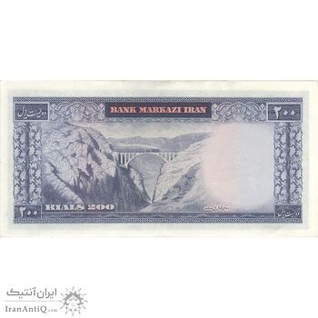 اسکناس 200 ریال (آموزگار - جهانشاهی) - تک - UNC60 - محمد رضا شاه