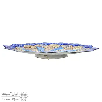 بشقاب میناکاری طرح گل و مرغ - 25 سانتی - کد: 028751