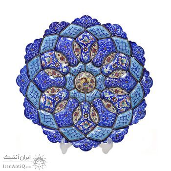 بشقاب میناکاری طرح گل و مرغ - 24/5 سانتی - کد: 028752