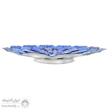 بشقاب میناکاری طرح گل و مرغ - 24/5 سانتی - کد: 028752