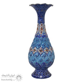 گلدان میناکاری طرح اسلیمی و ختایی - 20 سانتی - کد: 028753