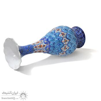 گلدان میناکاری طرح اسلیمی و ختایی - 20 سانتی - کد: 028753