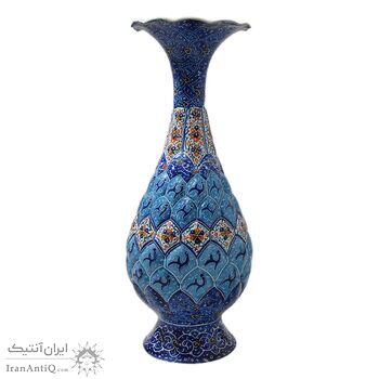 گلدان میناکاری طرح اسلیمی و ختایی - 19 سانتی - کد: 028754