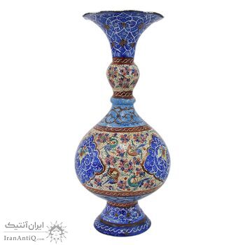 گلدان میناکاری طرح گل و مرغ - 20 سانتی - کد: 028756 گلدان میناکاری طرح گل و مرغ - 20 سانتی - کد: 028756