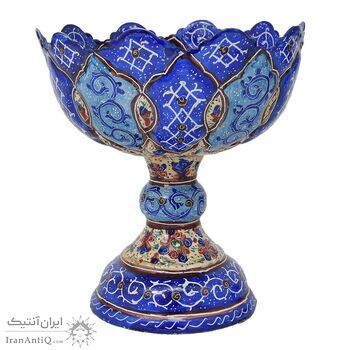 جاشکلاتی میناکاری طرح گل و مرغ - 11/5 سانتی - کد: 028757