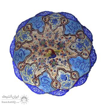 جاشکلاتی میناکاری طرح گل و مرغ - 11/5 سانتی - کد: 028757