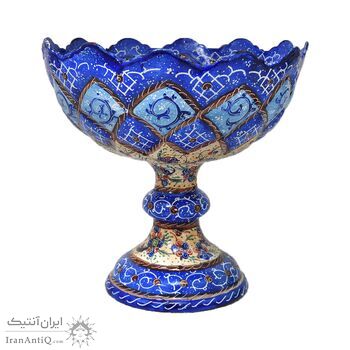 جاشکلاتی میناکاری طرح گل و مرغ - 11 سانتی - کد: 028758