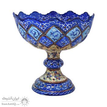 جاشکلاتی میناکاری طرح گل و مرغ - 11 سانتی - کد: 028758