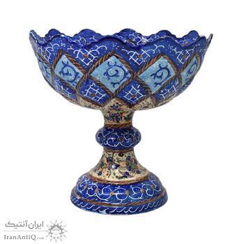 جاشکلاتی میناکاری طرح گل و مرغ - 11 سانتی - کد: 028759