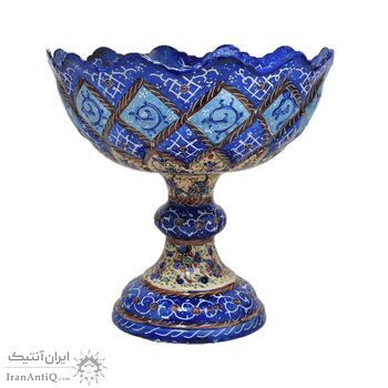 جاشکلاتی میناکاری طرح گل و مرغ - 11 سانتی - کد: 028759