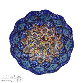 جاشکلاتی میناکاری طرح گل و مرغ - 11 سانتی - کد: 028759