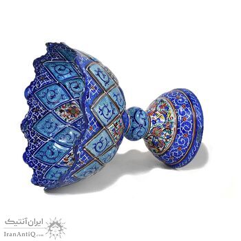 جاشکلاتی میناکاری طرح گل و مرغ - 12 سانتی - کد: 028760