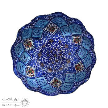 جاشکلاتی میناکاری طرح گل و مرغ - 12 سانتی - کد: 028760