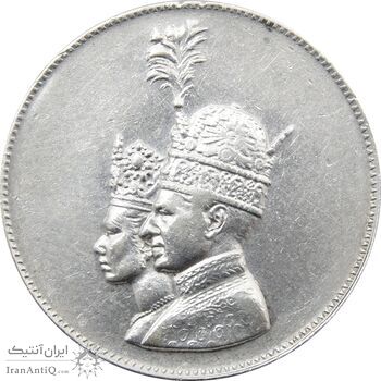 مدال یادبود نقره جشن تاجگذاری 1346 - VF - محمد رضا شاه