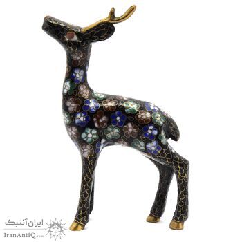 مجسمه میناکاری طرح گوزن مشکی آنتیک مجسمه میناکاری طرح گوزن مشکی آنتیک