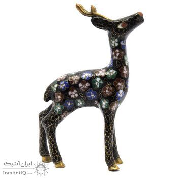 مجسمه میناکاری طرح گوزن مشکی آنتیک مجسمه میناکاری طرح گوزن مشکی آنتیک