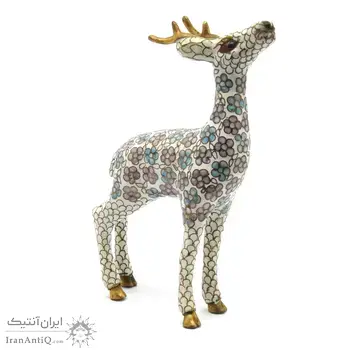 مجسمه میناکاری طرح گوزن سفید آنتیک