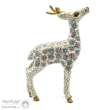 مجسمه میناکاری طرح گوزن سفید آنتیک