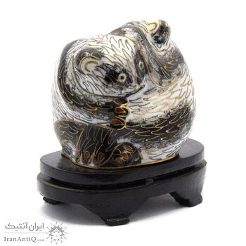 مجسمه میناکاری طرح پاندا (با پایه) آنتیک
