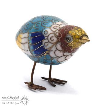 مجسمه میناکاری طرح پرنده آبی آنتیک