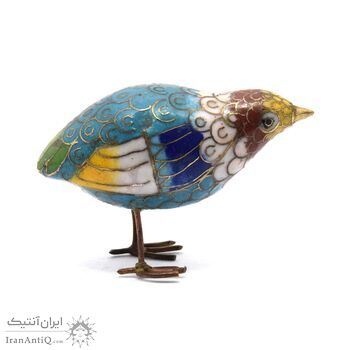 مجسمه میناکاری طرح پرنده آبی آنتیک