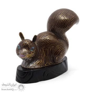 مجسمه میناکاری طرح سنجاب (با پایه) آنتیک