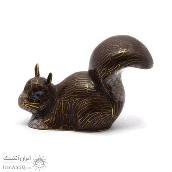 مجسمه میناکاری طرح سنجاب (با پایه) آنتیک