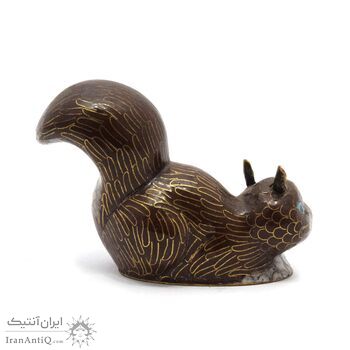 مجسمه میناکاری طرح سنجاب (با پایه) آنتیک