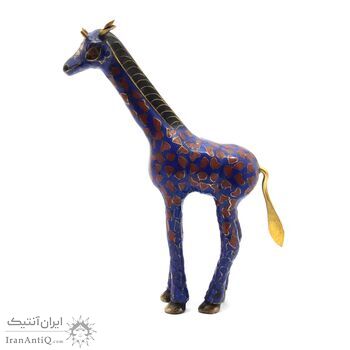 مجسمه میناکاری طرح زرافه (با پایه) آنتیک