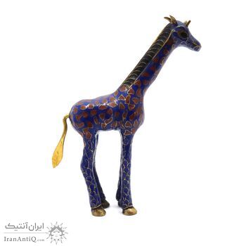 مجسمه میناکاری طرح زرافه (با پایه) آنتیک