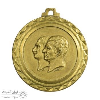 مدال برنز آویزی پنجاهمین سال شاهنشاهی پهلوی 2535 (بانک ملی) - AU - محمد رضا شاه