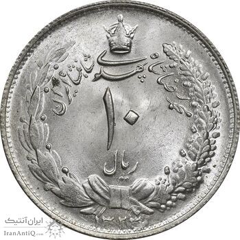 سکه 10 ریال 1323 - MS64 - محمد رضا شاه سکه 10 ریال 1323 - MS64 - محمد رضا شاه