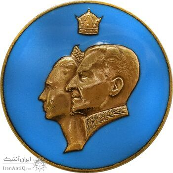 مدال یادبود بیست و پنجمین سده شاهنشاهی 1350 (با مینا) - EF45 - محمد رضا شاه