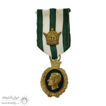 نشان بیست و پنجمین سال سلطنت (ضرب ایران) سبز - EF - محمد رضا شاه