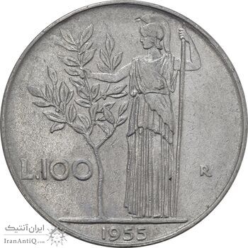 سکه 100 لیره 1955 جمهوری - EF40 - ایتالیا