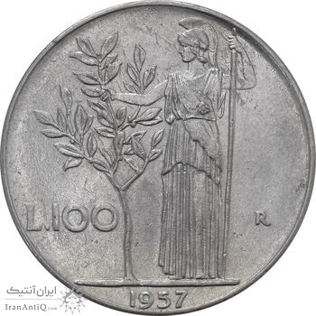سکه 100 لیره 1957 جمهوری - EF45 - ایتالیا