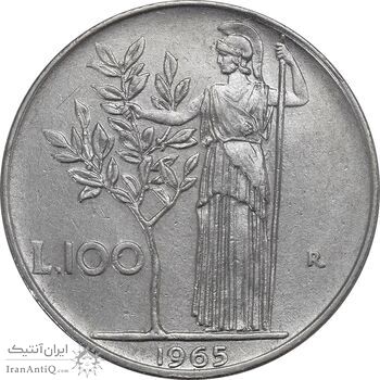 سکه 100 لیره 1965 جمهوری - EF45 - ایتالیا