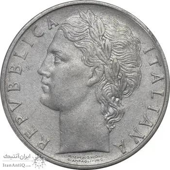 سکه 100 لیره 1966 جمهوری - EF40 - ایتالیا