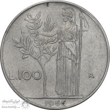 سکه 100 لیره 1966 جمهوری - EF40 - ایتالیا