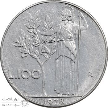 سکه 100 لیره 1978 جمهوری - AU50 - ایتالیا