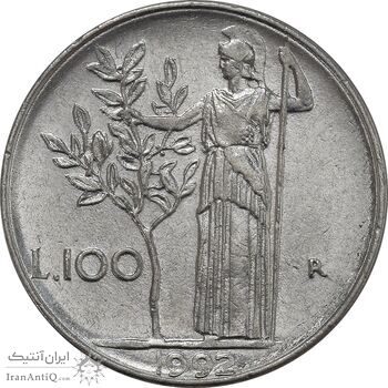 سکه 100 لیره 1992 جمهوری - EF45 - ایتالیا