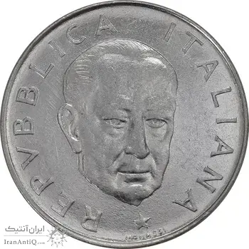 سکه 100 لیره 1974 جمهوری - مارکونی - AU55 - ایتالیا
