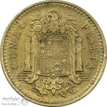 سکه 1 پزتا (68)1966 فرانکو کادیلو - AU50 - اسپانیا