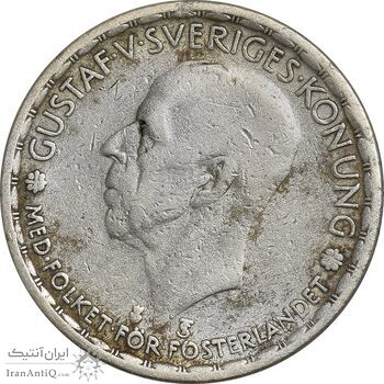 سکه 1 کرون 1946 گوستاو پنجم - VF30 - سوئد